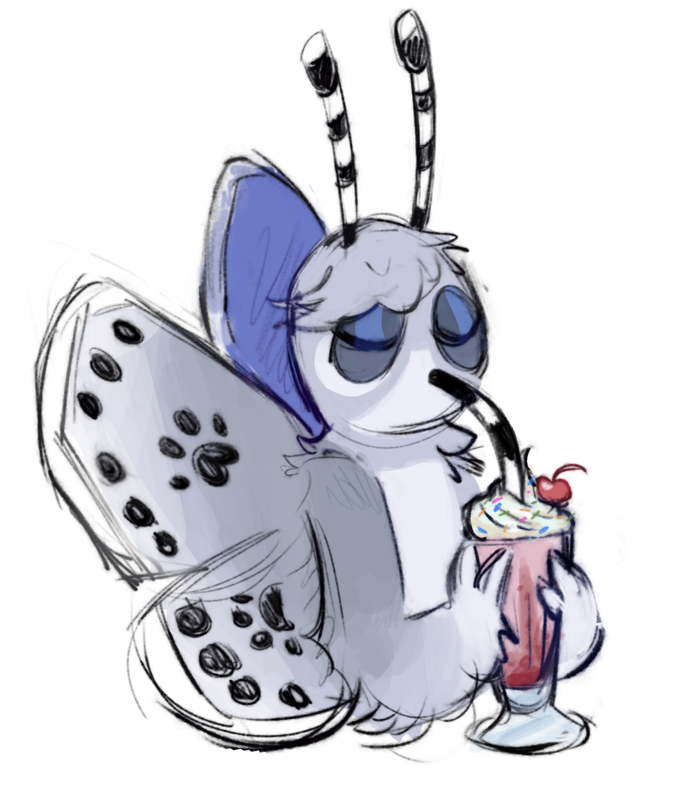 Bellamie Drinking Strawberry Milkshake